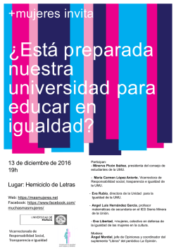 Est&aacute; preparada nuestra universidad para educar en igualdad?