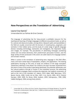 Ne w Pers pective es on th he Tran slation of Adv vertisin ng