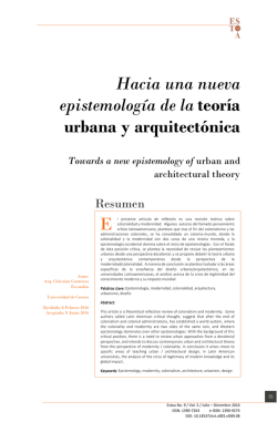 Hacia una nueva epistemolog&iacute;a de la teor&iacute;a urbana y arquitect&oacute;nica E