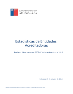 Estad&iacute;sticas de Entidades Acreditadoras