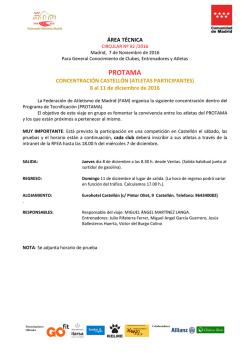 Concentraci&oacute;n Castell&oacute;n - Federaci&oacute;n de Atletismo de Madrid