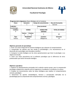 Bases Biol&oacute;gicas de la Conducta - Psicolog&iacute;a-UNAM
