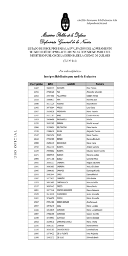 Listado de Inscriptos - Ministerio P&uacute;blico de la Defensa