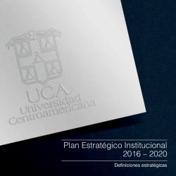 Plan Estrat&eacute;gico Institucional 2016 &ndash; 2020