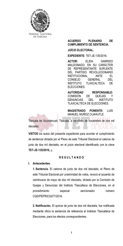 Acuerdo Plenario de Cumplimiento de Sentencia