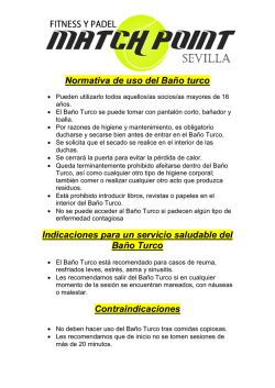 Normativa de uso del Ba&ntilde;o turco