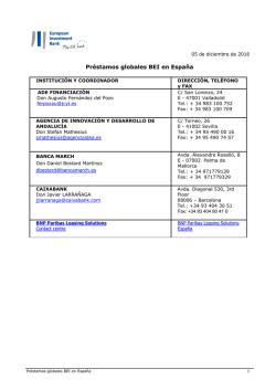 Pr&eacute;stamos globales BEI en Espa&ntilde;a