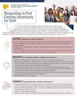 Responding to Post Election Uncertainty for Staff