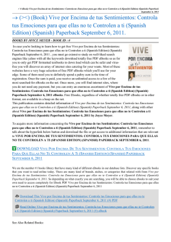 # (Book) Vive por Encima de tus Sentimientos: Controla tus