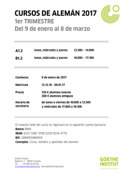 cursos de alem&aacute;n 2017 - Goethe