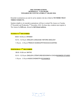 9 TH GRADE TEMARIOS DE CONVOCATORIA 9&ordm; GRADO 2016