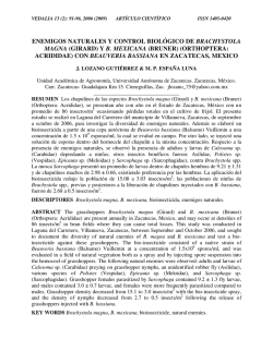 ENEMIGOS NATURALES Y CONTROL BIOL&Oacute;GICO DE