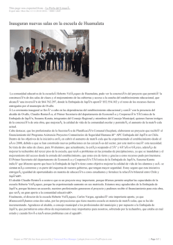 Inauguran nuevas salas en la escuela de Huamalata