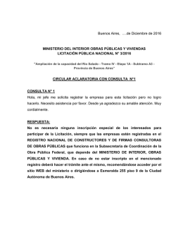 Buenos Aires, &hellip;.de Diciembre de 2016