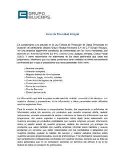 Aviso de Privacidad Integral