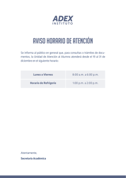 AVISO horario de atenci&oacute;n