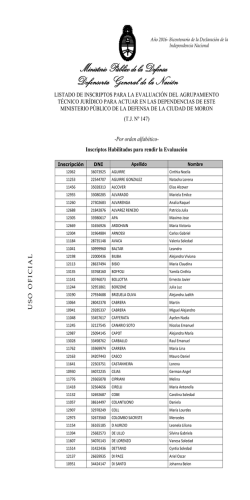 Ministerio P&uacute;blico de la Defensa Defensor&iacute;a General de la Naci&oacute;n