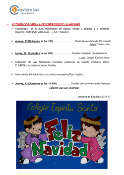&bull; ACTIVIDADES PARA LA CELEBRACI&Oacute;N DE LA NAVIDAD