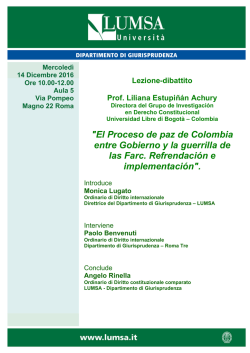 "El Proceso de paz de Colombia entre Gobierno y la