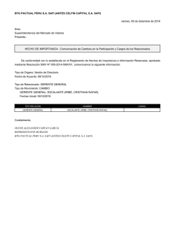 BTG PACTUAL PERU SA SAFI (ANTES CELFIN CAPITAL SA