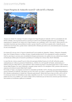 Virgen Peregrina de Andacollo recorri&Atilde;&sup3; valle de R&Atilde;