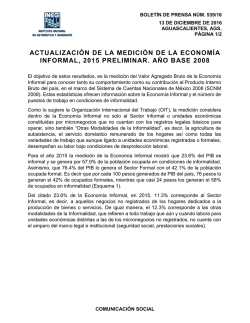 actualizaci&oacute;n de la medici&oacute;n de la econom&iacute;a informal, 2015