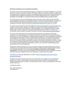 Estimados miembros de la comunidad universitaria