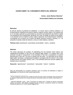 Xavier Subiri y el fundamento re&iacute;sta del derecho