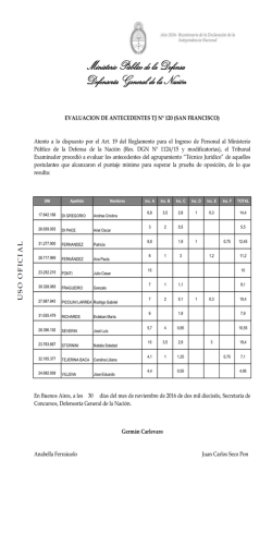 Ministerio P&uacute;blico de la Defensa Defensor&iacute;a General de la Naci&oacute;n