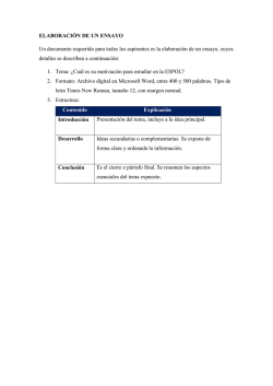 ELABORACI&Oacute;N DE UN ENSAYO Un documento requerido