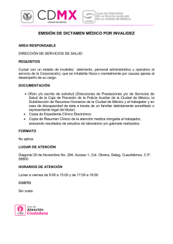 emisi&oacute;n de dictamen m&eacute;dico por invalidez