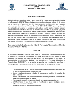 FONDO SECTORIAL CONACYT-INEGI, BASES DE LA