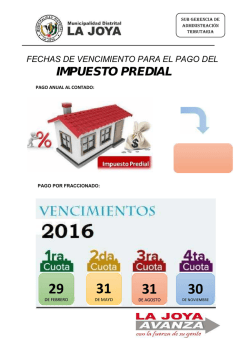 fechas de vencimiento para el pago del impuesto predial