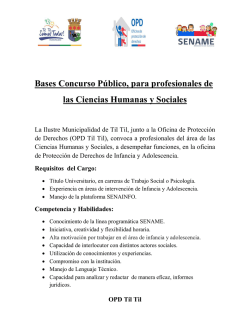 OPD Til Til Bases Concurso P&uacute;blico, para profesionales de las