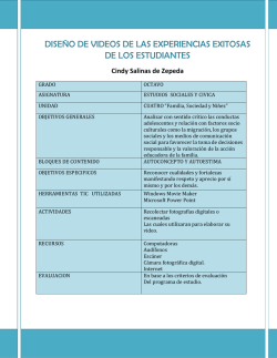 dise&ntilde;o de videos de las experiencias exitosas de los estudiantes