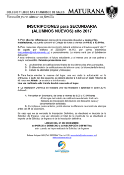 (ALUMNOS NUEVOS) a&ntilde;o 2017