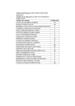 Nombre del Profesor:LOPEZ ORTIZ BENJAMIN Clave:0932 Nombre