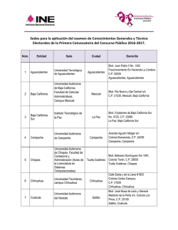 Sedes para la aplicaci&oacute;n del examen