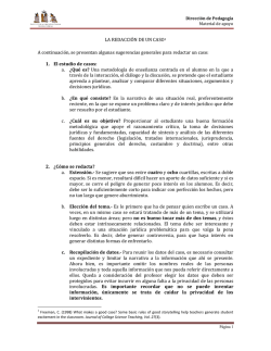 la redacci&oacute;n de un caso.