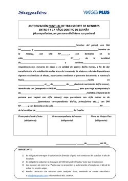 AUTORIZACI&Oacute;N PUNTUAL DE TRANSPORTE DE MENORES