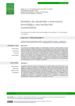 Modelos de desarrollo e innovaci&oacute;n tecnol&oacute;gica
