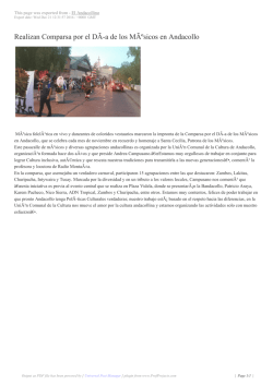 Realizan Comparsa por el D&Atilde;-a de los M&Atilde;&ordm;sicos en