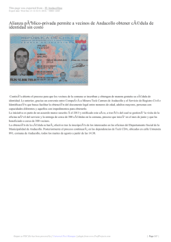 Alianza p&Atilde;&ordm;blico-privada permite a vecinos de