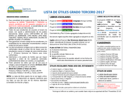 LISTA DE &Uacute;TILES GRADO TERCERO 2017