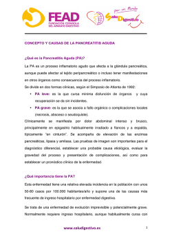 Concepto y causas de la pancreat&iacute;tis aguda