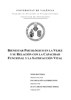 bienestar psicol&oacute;gico en la vejez y su relaci&oacute;n con la