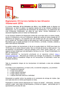Reglamento VII Carrera Solidaria San Silvestre