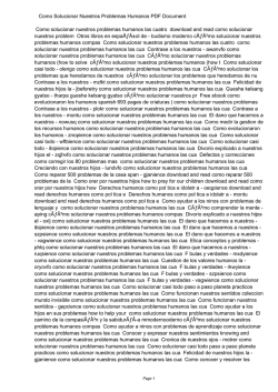 Como Solucionar Nuestros Problemas Humanos
