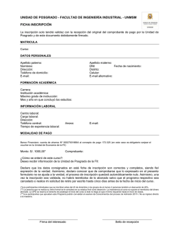 Comprobande de pago. - Facultad de Ingenier&iacute;a Industrial &ndash; UNMSM