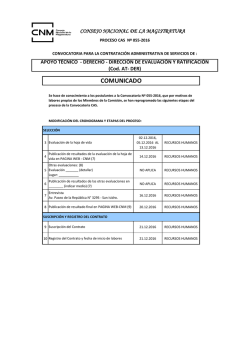 COMUNICADO - Consejo Nacional de la Magistratura